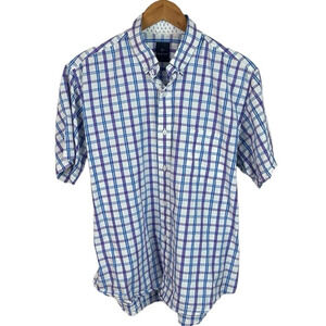 BF1413 Mens TAILORBYRD Collection Business Casual Plaid Button Down Shirt L